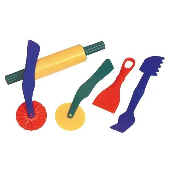 Creativity Street 085812 Dough Tool Set; Plastic; Assorted Colors; Set Of 5, Creativity Street, Mfr#: 85812